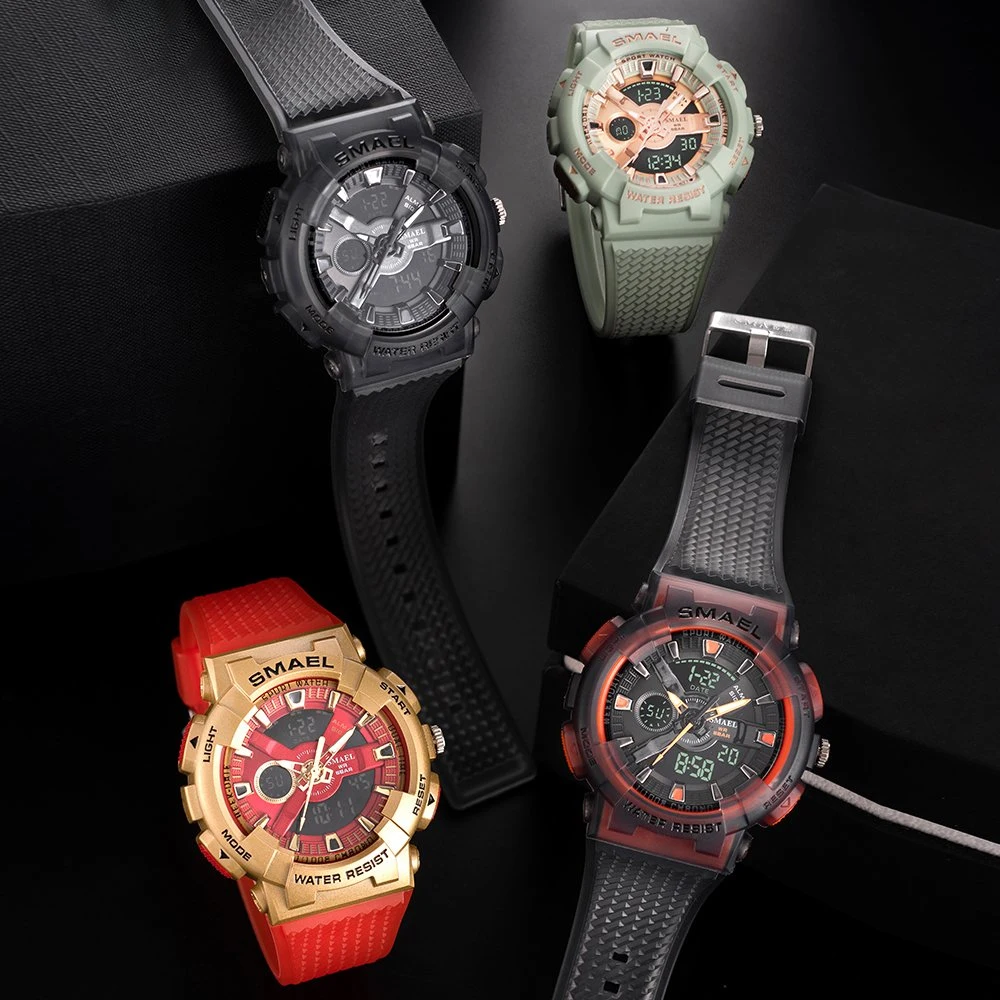 Man Sport Waterproof Sport Chrono Watch Relojes De Hombre Analog Digital LED Men Plastic Watch
