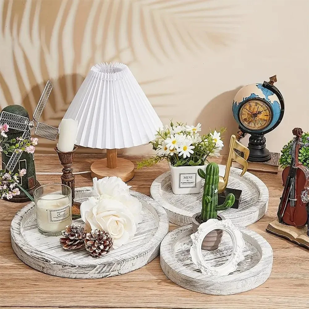 Assiette en bois de luxe avec Bobeche vintage