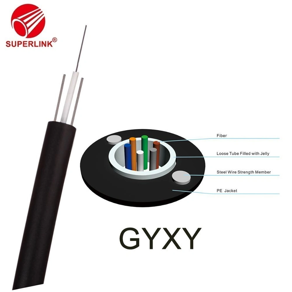 GYXY Unitube Granel preta do cabo de fibra ótica Unarmored 12 núcleos G652D fibra GYXY Cabo Óptico