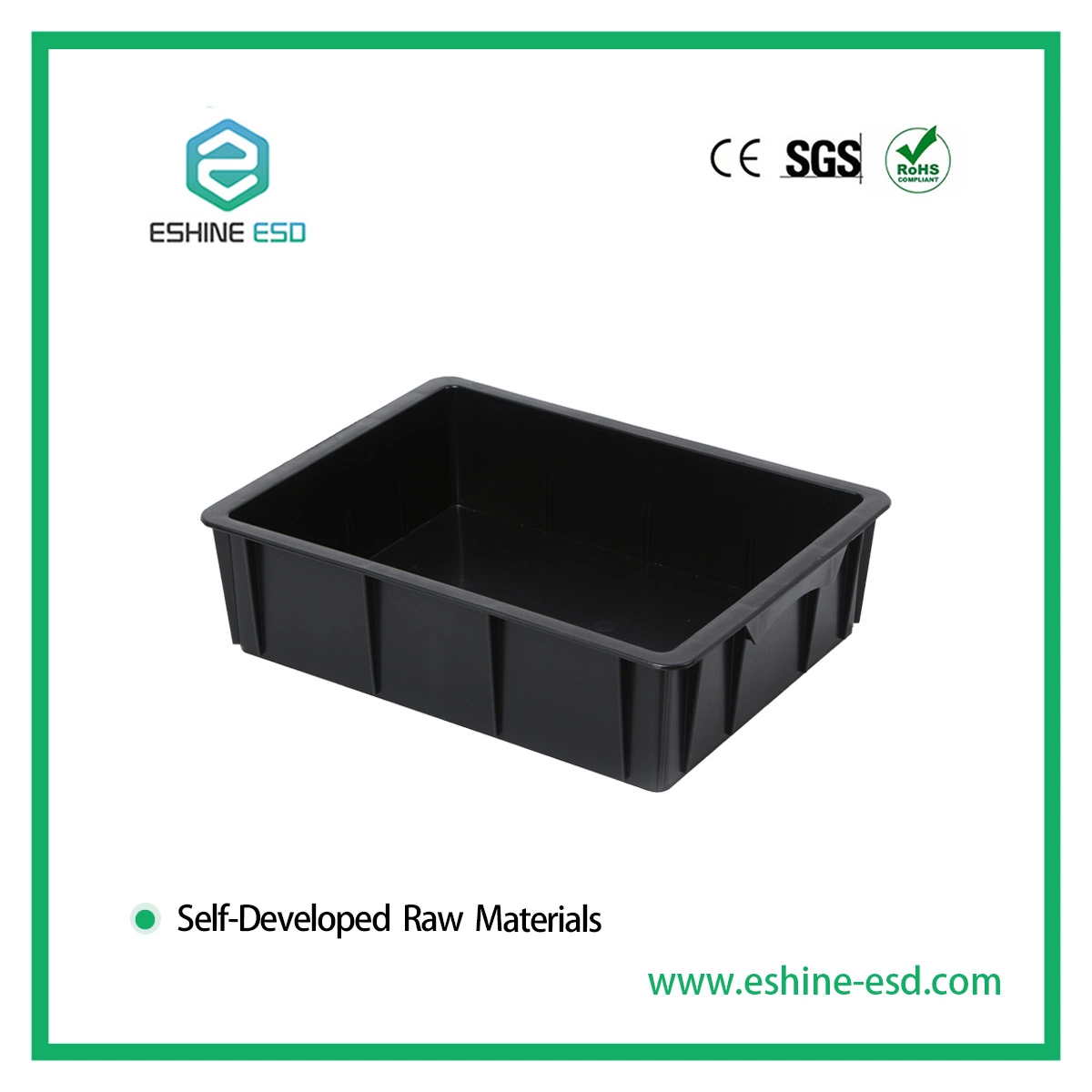 Circulation Box ESD Box Anti-Static Box Divider Available Industrial Cleanroom ESD Storage Plastic Box / Antistatic Container for Turnover