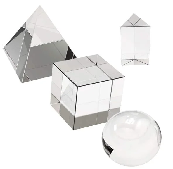 2024 K9 Free Sample/Inquiry for Drawings Photography Crystal Ball Cube Triangular Prism Optical Pyramid 60mm 55mm 50mm