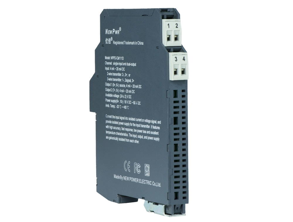 تيار جهاز إرسال عزل الإشارة، إدخال متعدد للفولطية، إخراج متعدد 4-20 مللي أمبير، 0-5 فولت، 0-10 فولت RS485