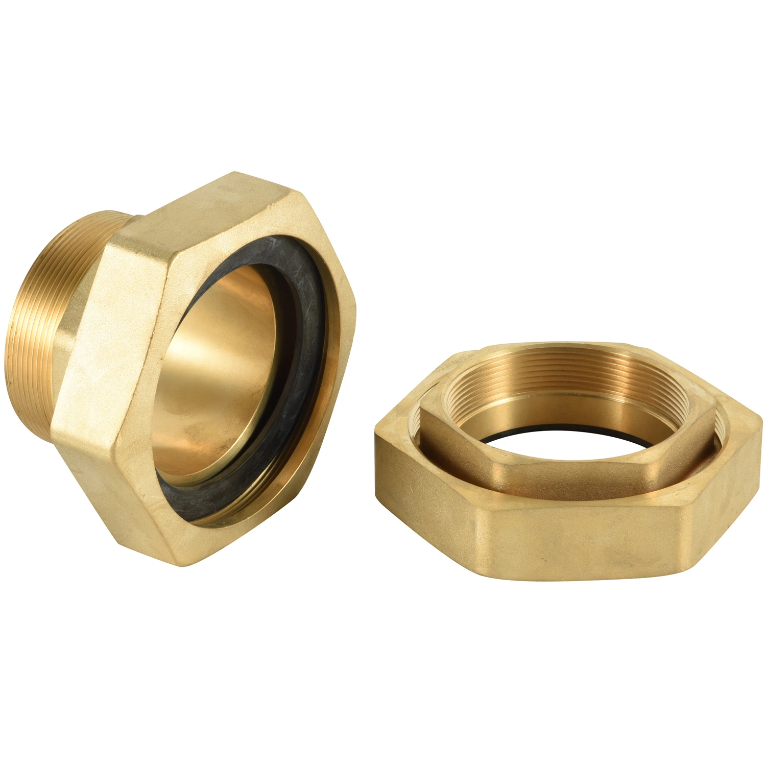 Hexagonal Reduction Brass Fittings Male X Female Nickel Plated