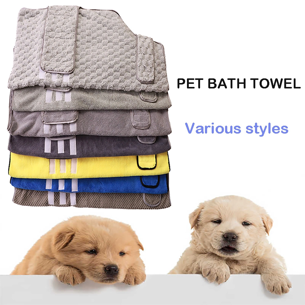 Super absorbent dog bathrobe adjustable size pet bathrobe for showing dogs towel robes