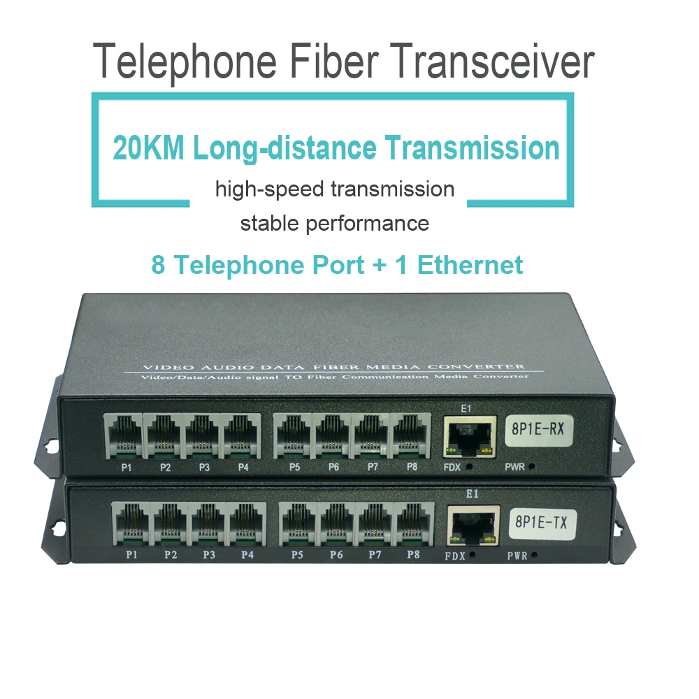 8 Channels Telephone Fiber Transceiver