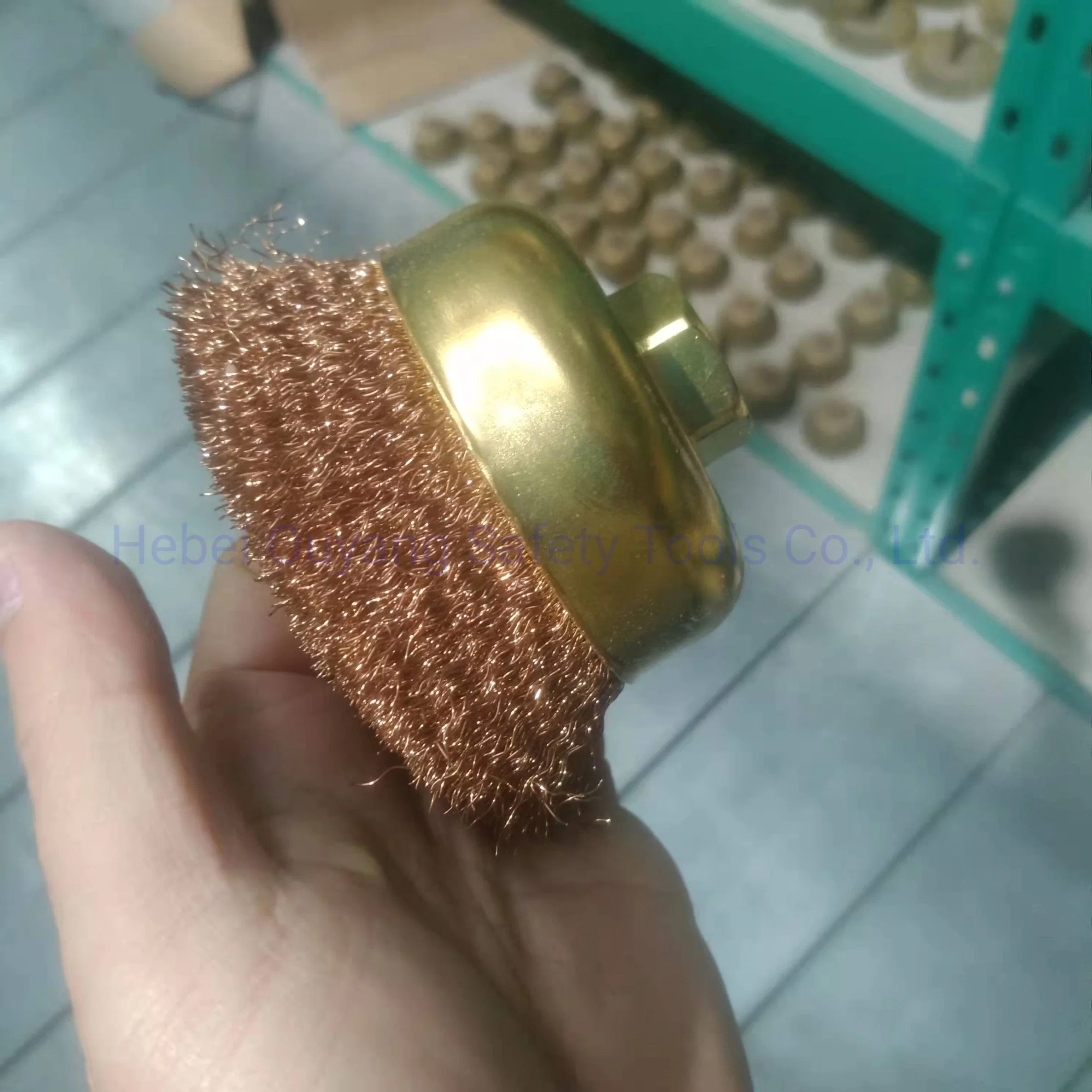 Brass/Copper Cup Brush, 14*100 mm, Anti-Spark, Phosphor Copper