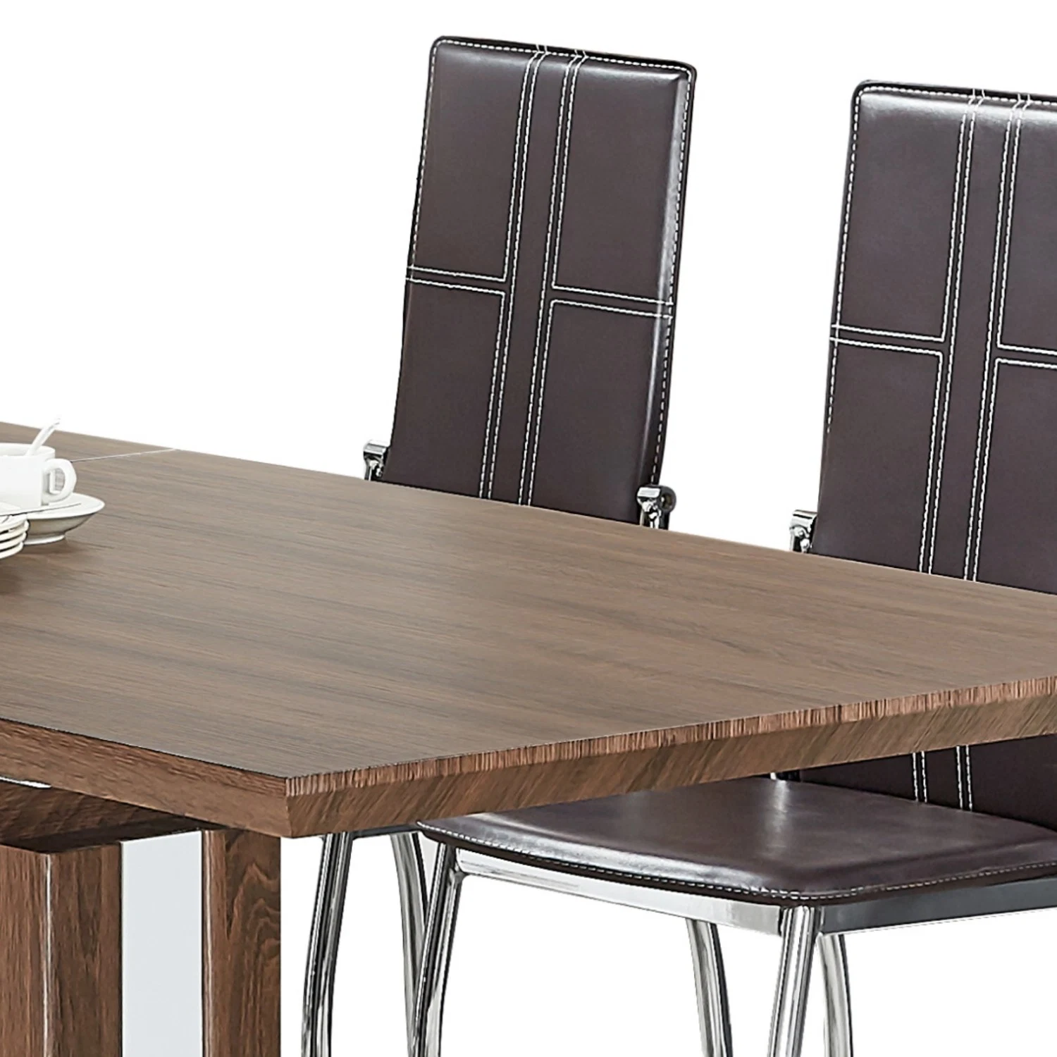 New Brown White MDF 3D Paper Dining Table Set for Dining Set