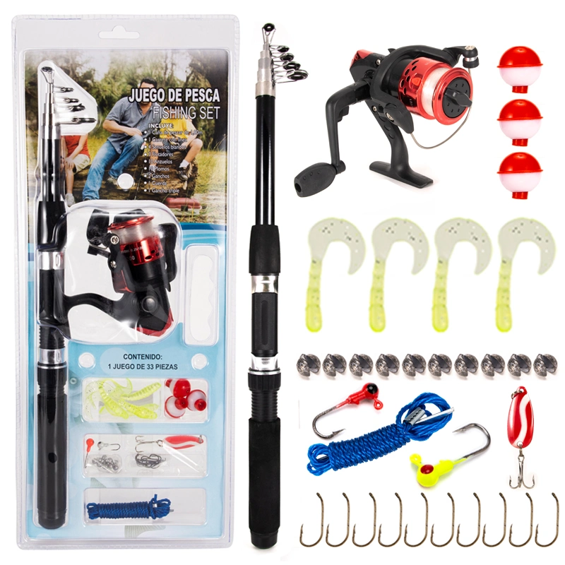 TF607SA 33pcs conjunto combinado de pesca para el conjunto de caña de pescar