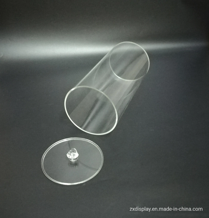 Round Clear Acrylic Plastic Sugar Candy Storage Box with Lid