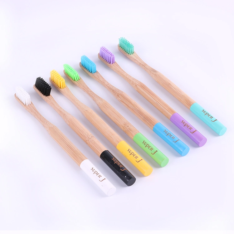 Customized 100% Natural Biodegradable Super Dense Bristle Adult Flat Bamboo Toothbrush Travel Kit for Home Use