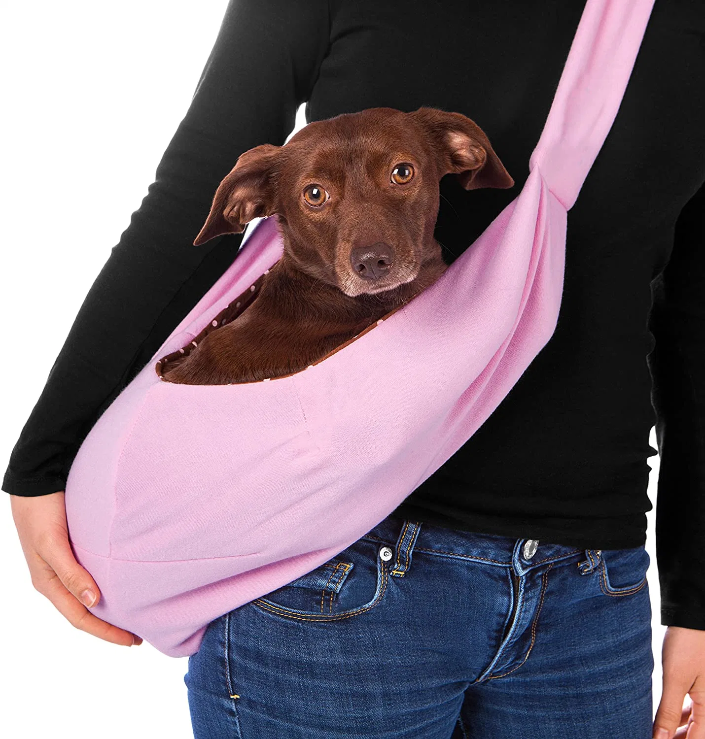 Dog and Cat Sling Carrier Hands Free Reversible Pet Papoose Bag