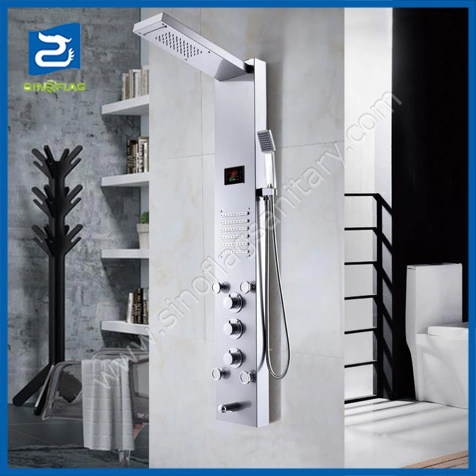 LED Digital Temperature Display Ss Shower Column Panel