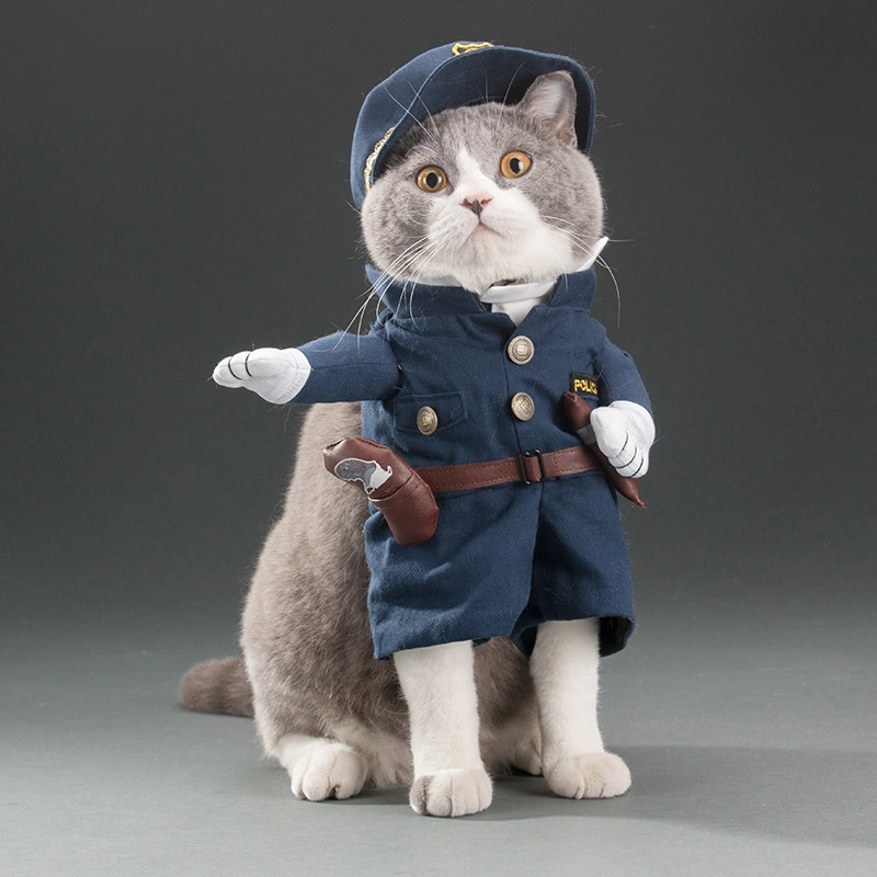 Haustierprodukte Tierkostüm Polizist Style Hundekleidung Jeans Kleidung Witzige Kleidung Der Katze