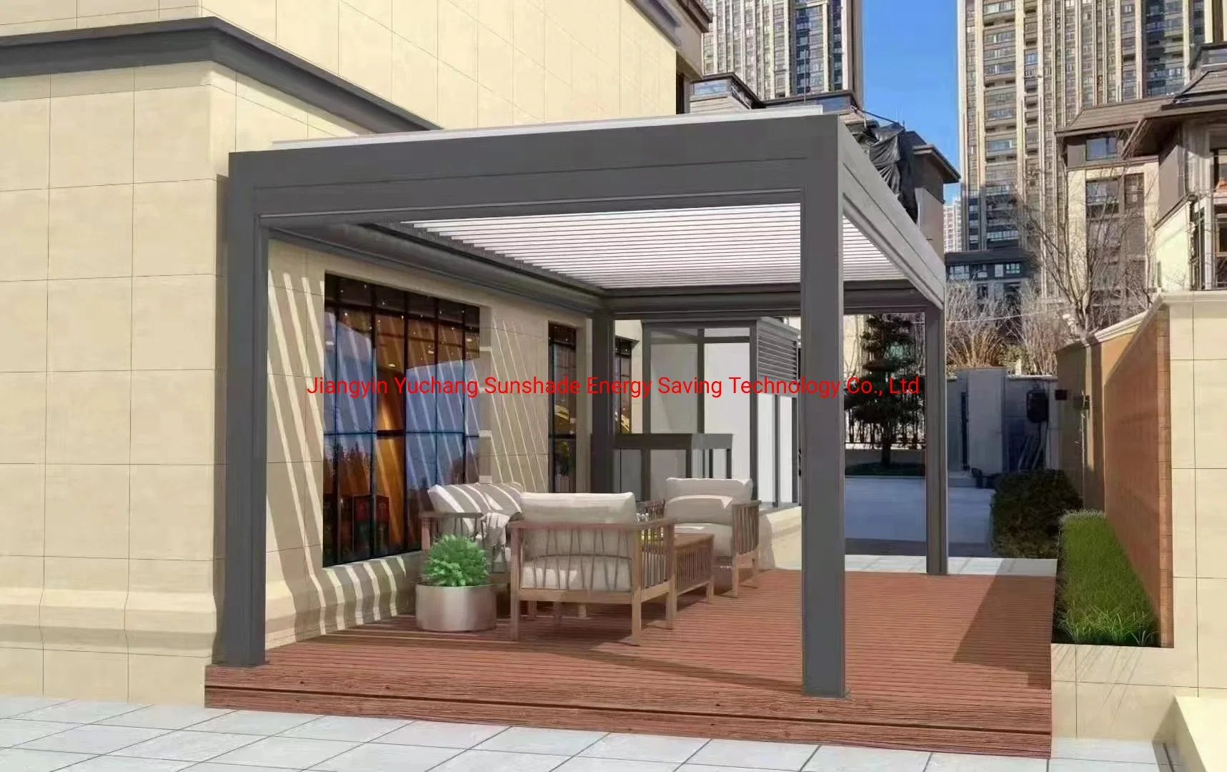 Decorative Outdoor Opening Louvre Roof Aluminium Pergola Awning Garden Gazebo