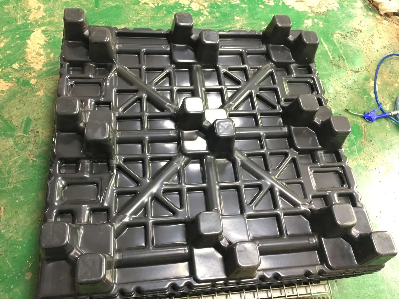 Black ABS Vacuum Formed Plastic Pallet Hard Rectangle Motor Lithium Battery Cell Tray for Packing