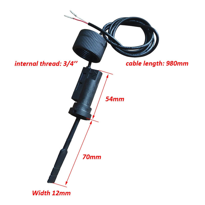 High Durable Plastic Fixed Paddle Flow Switch with Cable