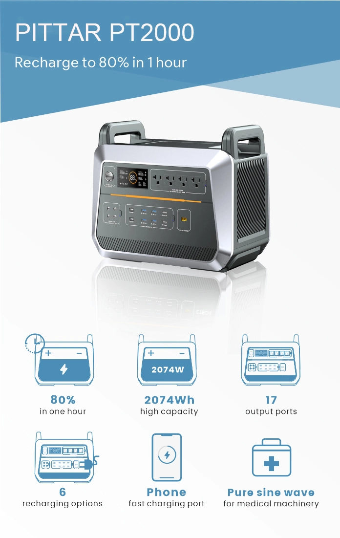 3000W Inicio Sistema de almacenamiento de energía AC DC Potencia portátil Batería de litio