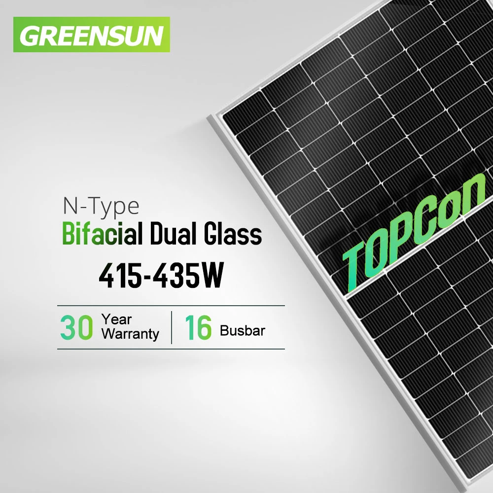 30 anos a indústria 410W 420W 430W n Digite Topcon PV N tipo de Painel Solar Fotovoltaica Bifacial para módulo de Sistema de Energia Solar