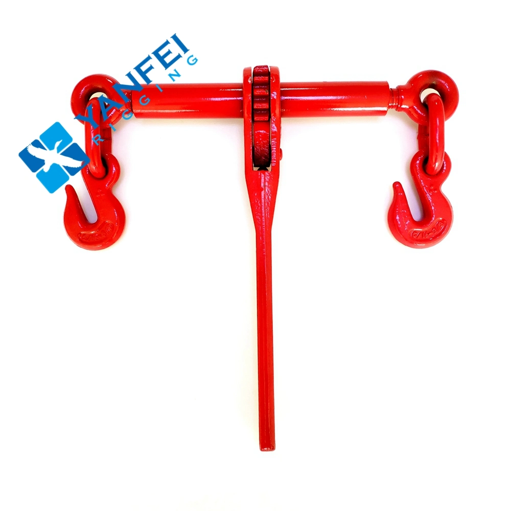 Red Painted Forged Ratchet Type Load Binder with Grap Hooks