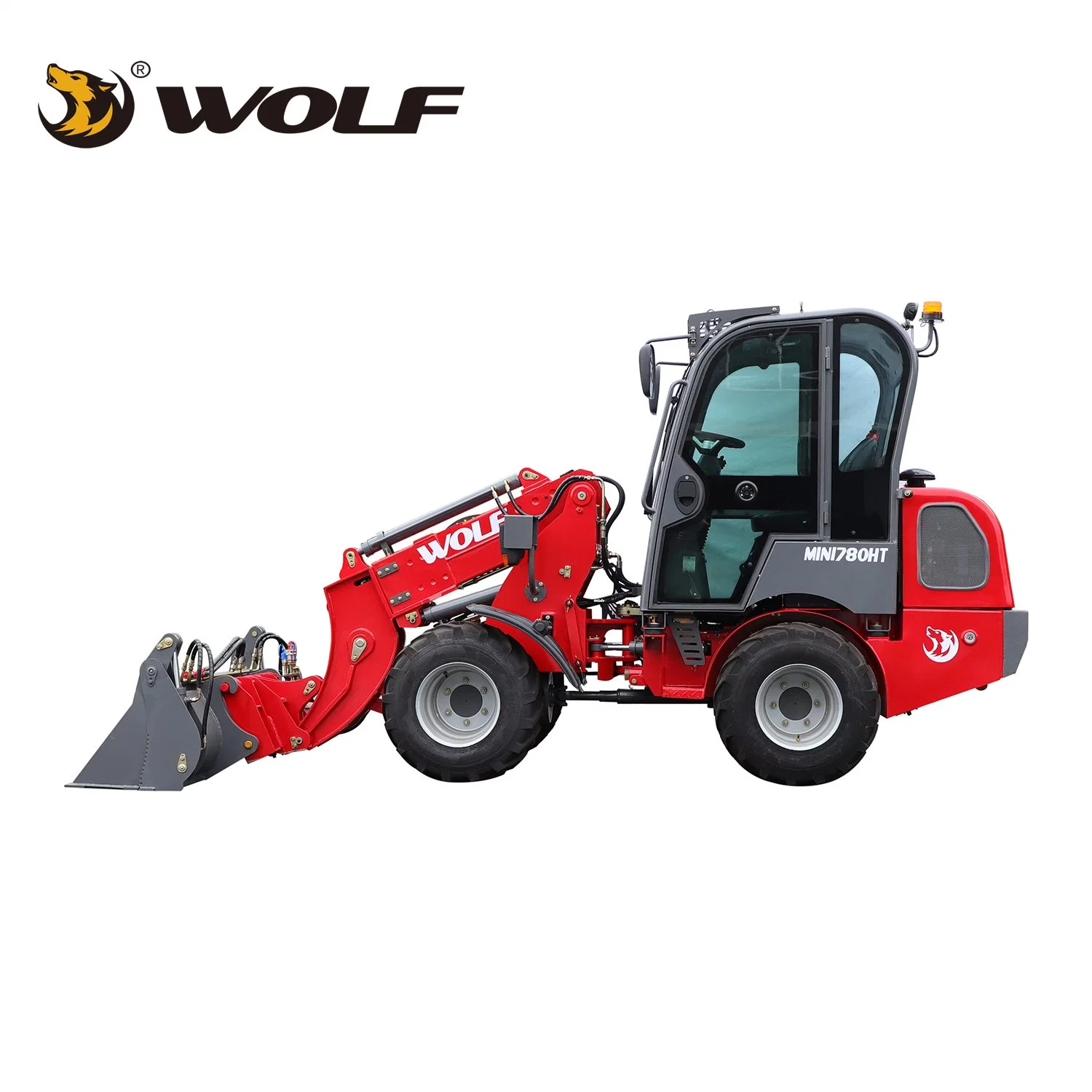 Chinesische Wolf CE 780ht 1 Ton vorne Multi-Attachment Compact klein Bauernhof Teleskoplader Mini-Radlader Preis zum Verkauf