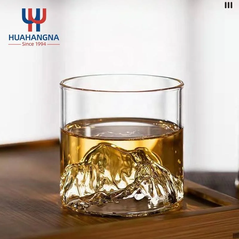 Double Old Fashioned Rocks en verre de dégustation de whisky 300ml 370ml Fait main en verre de Whisky de montagne de cristal en boîte cadeau