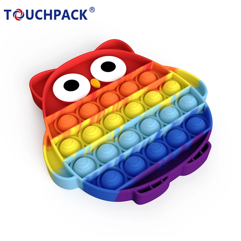 Juego de burbuja pop Rainbow Push Fidget Toy Fidget Reliver stress Popper Fidget sensorial juguete