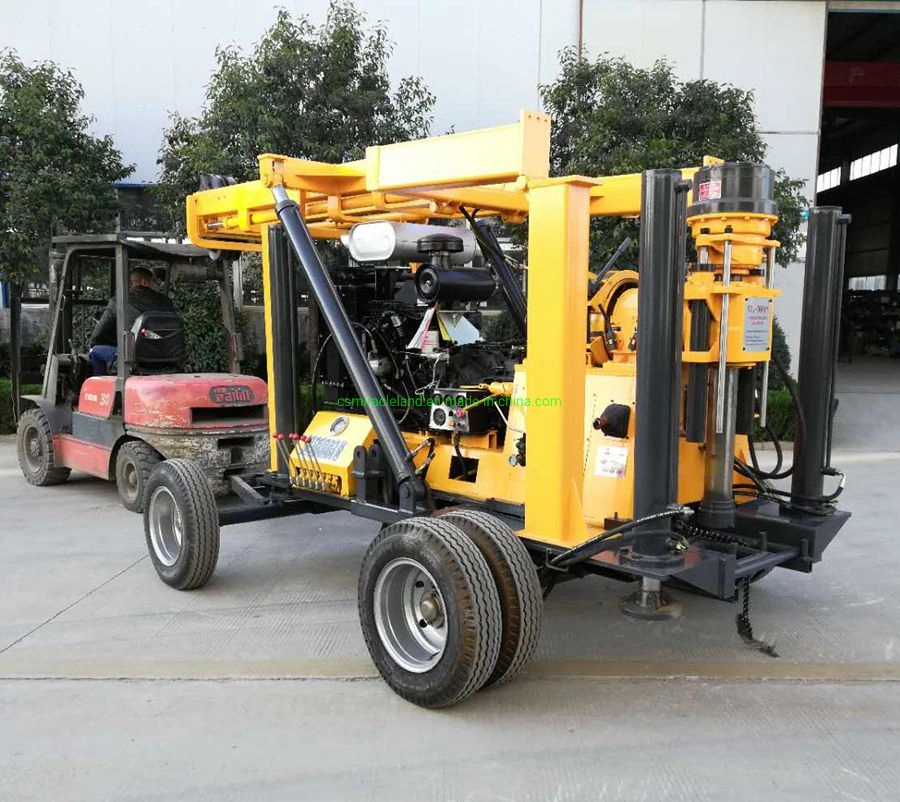 Wheel Trailer Mounted Hydraulic Geological Geotechnical Exploration Core Drill Machine/Water Well Borehole Drilling Rig (300m-600m)