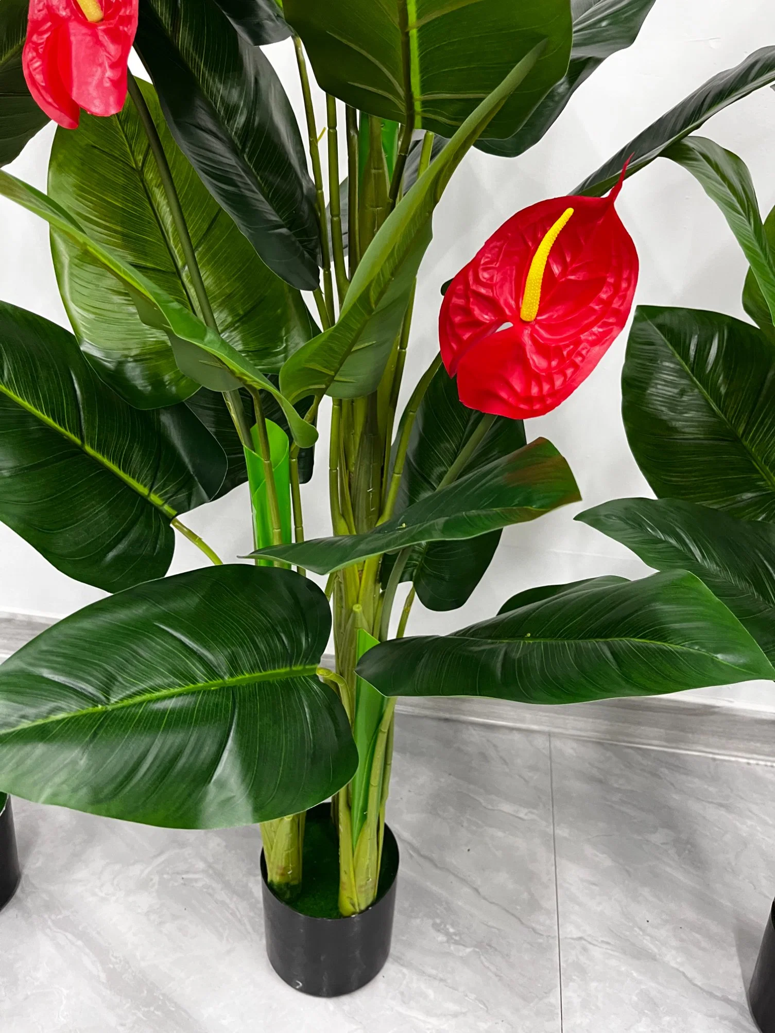 Quase Natureza Three-Pole Anthurium podem ser personalizados, Artificial e Árvore de flores de plantas decorativas