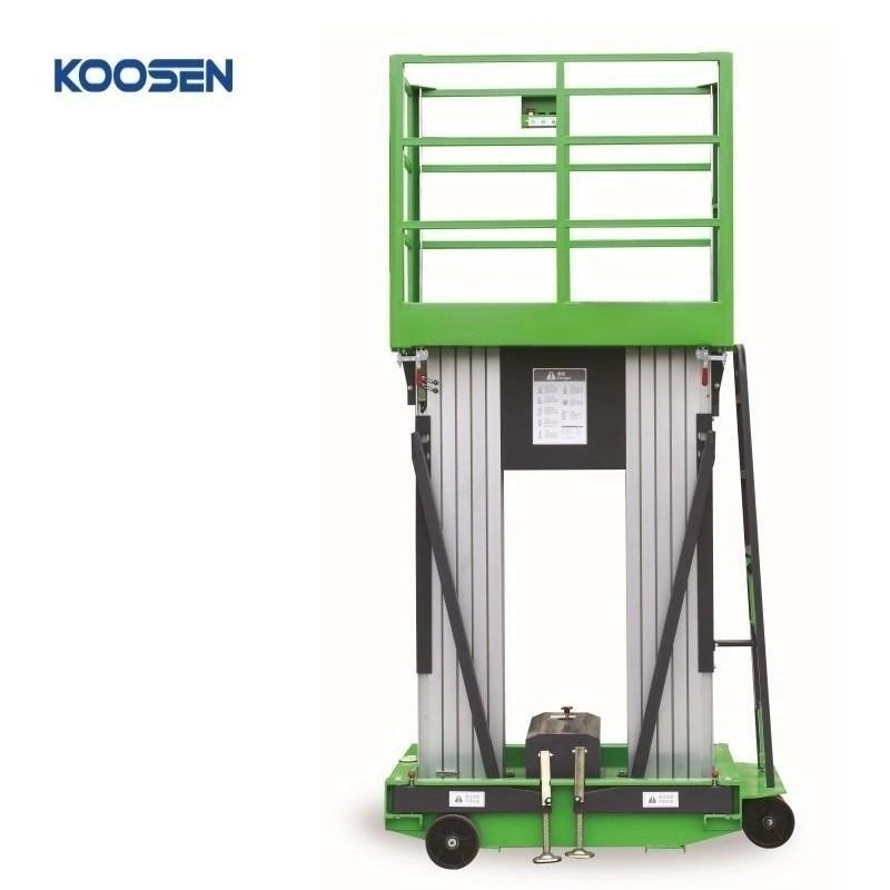 Aluminum Mast Aerial Work Platform Manual Mobile Lifting Light Platform Single Mast Vertical Aerial Man Lift Table