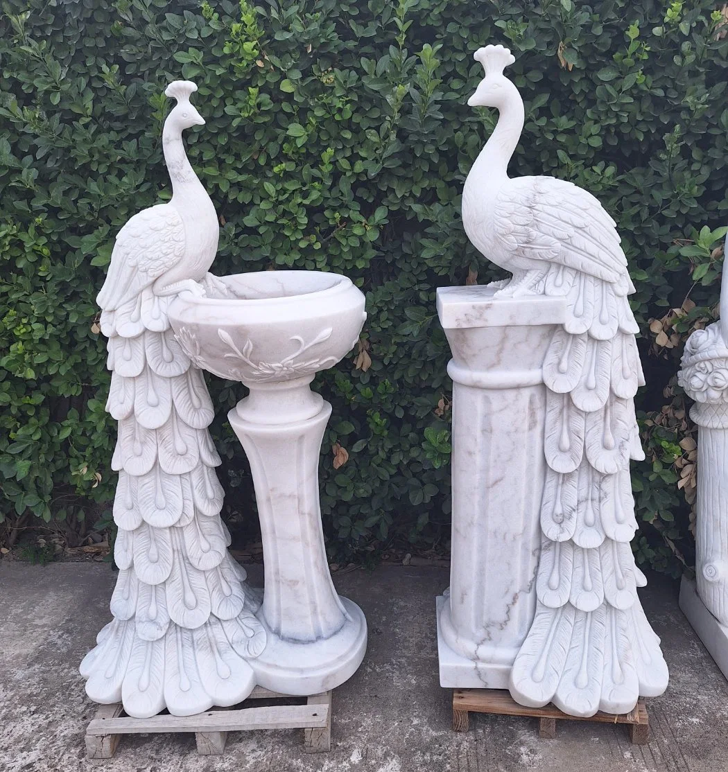 Handmade Garden Sculpture Natural Stone Marble Flowerpots for Sale (SYFP-065)