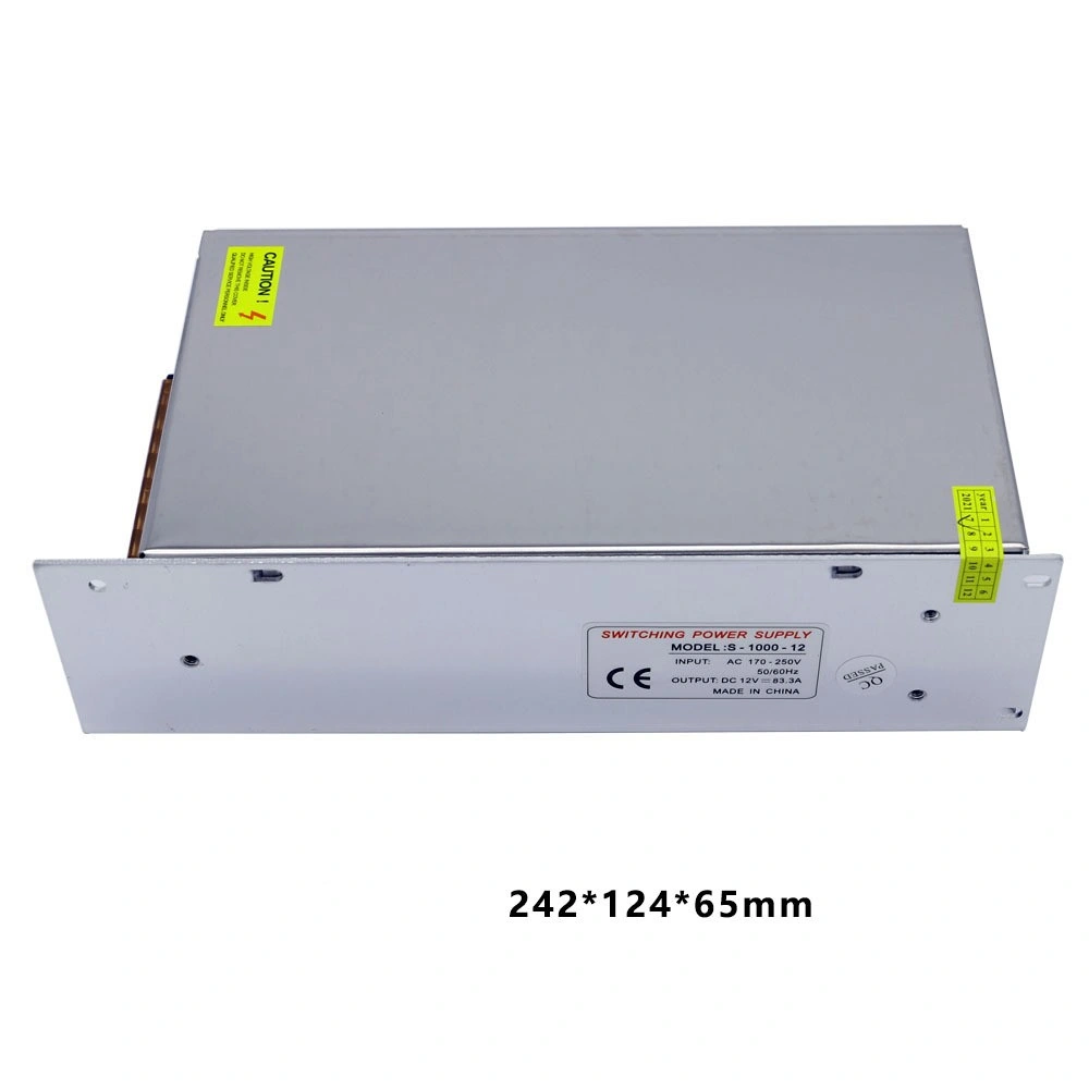 AC 110V/220V to DC 1000W 12V 83.3A High-Power Switching Power Supply with Short Circuit Protection for Industrial Control Equipment