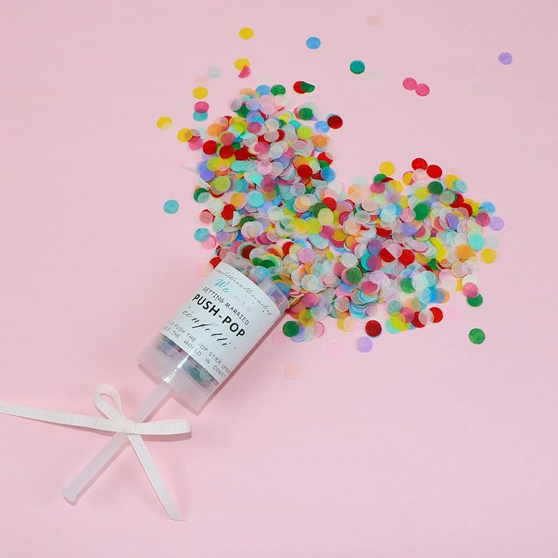 Colorful Confetti Rain Hand Push Fireworks Confetti Push Tube