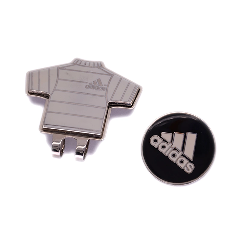 Factory Custom Made Nickel Plated Hard Enamel Metal Golf Accessory Manufacturer Customized Square Promotional Gift Bespoke Wholesale/Supplier Magnetic Ball Marker