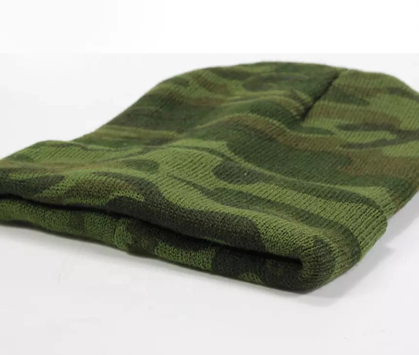 Army Winter Beanie Hat Custom Green Camo Beanie Cap