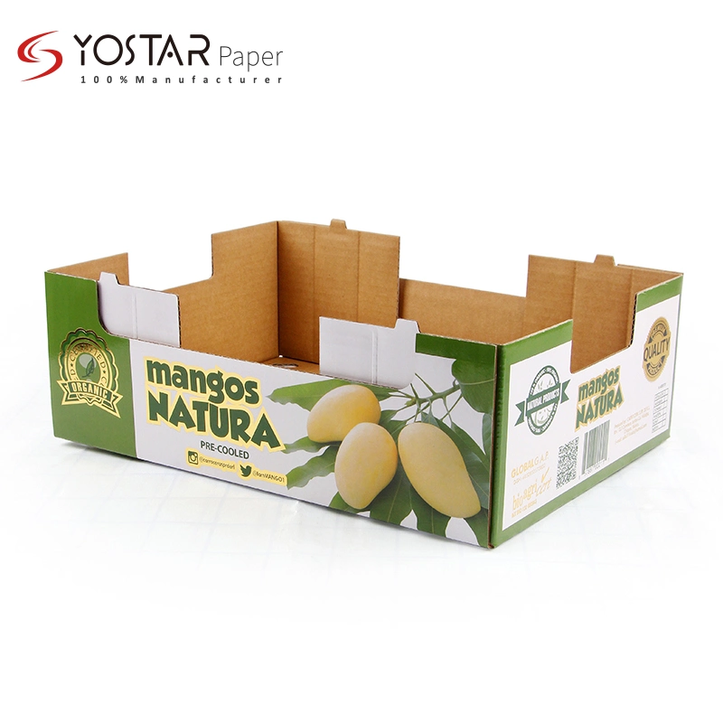 Wholesale Custom Cheapest Supermarket Fruits Store Mangos Packing Display Cardboard Box with Printing