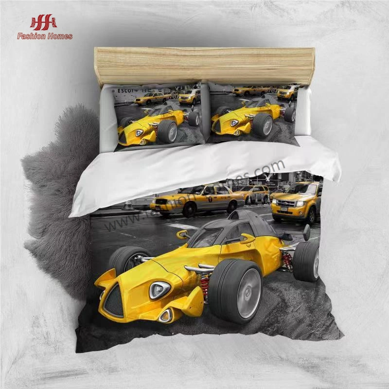 3D Digital Cars and Motorcycle Printed Quilt Comforter