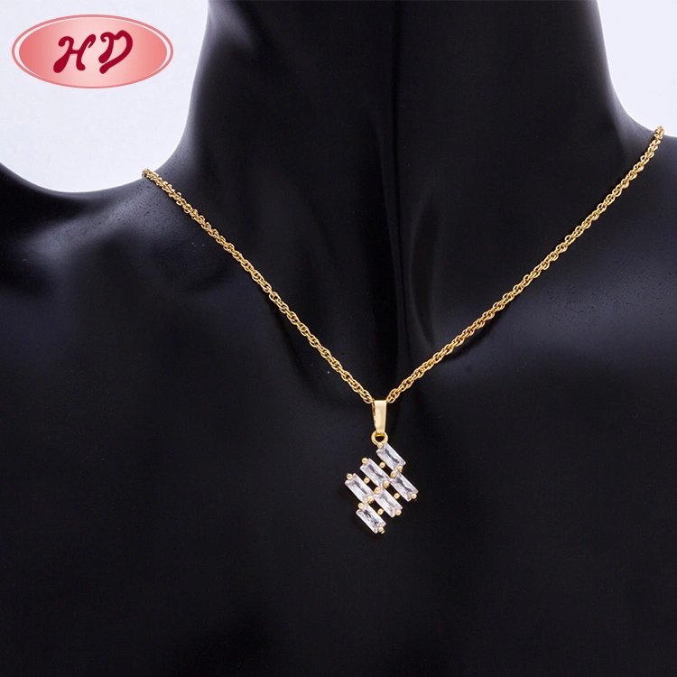 Fashion 18K Gold Plated Cubic Zirconia Costume Imitation Charm Jewelry Sets