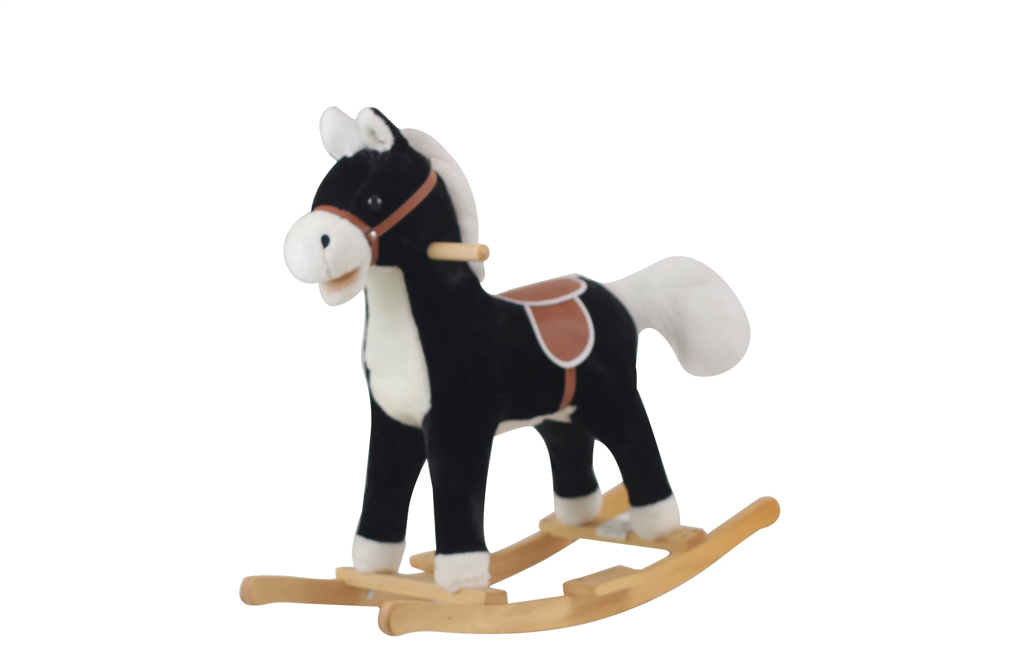 OEM ODM Wooden Fabric Baby Rocking Chair Rocking Horse Plush Doll Horse Rocking Horse Birthday Gift Plush Toy