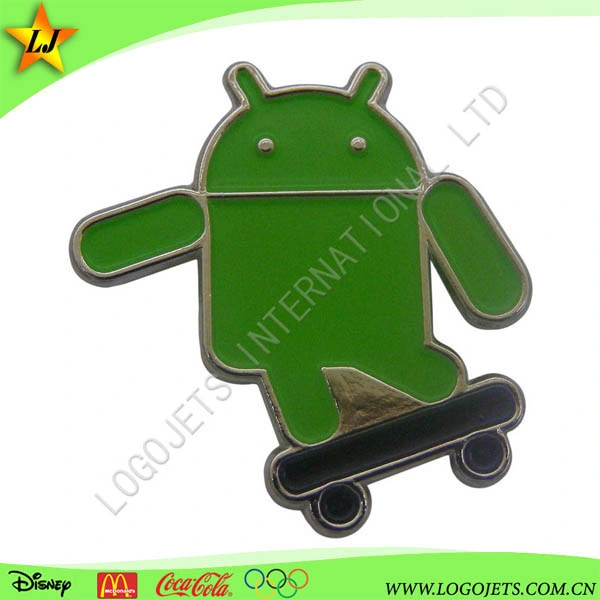 Fashion Customized Metal Iron Stamp Soft Enamel Android Souvenir Badge Lapel Pin Corporate Gift