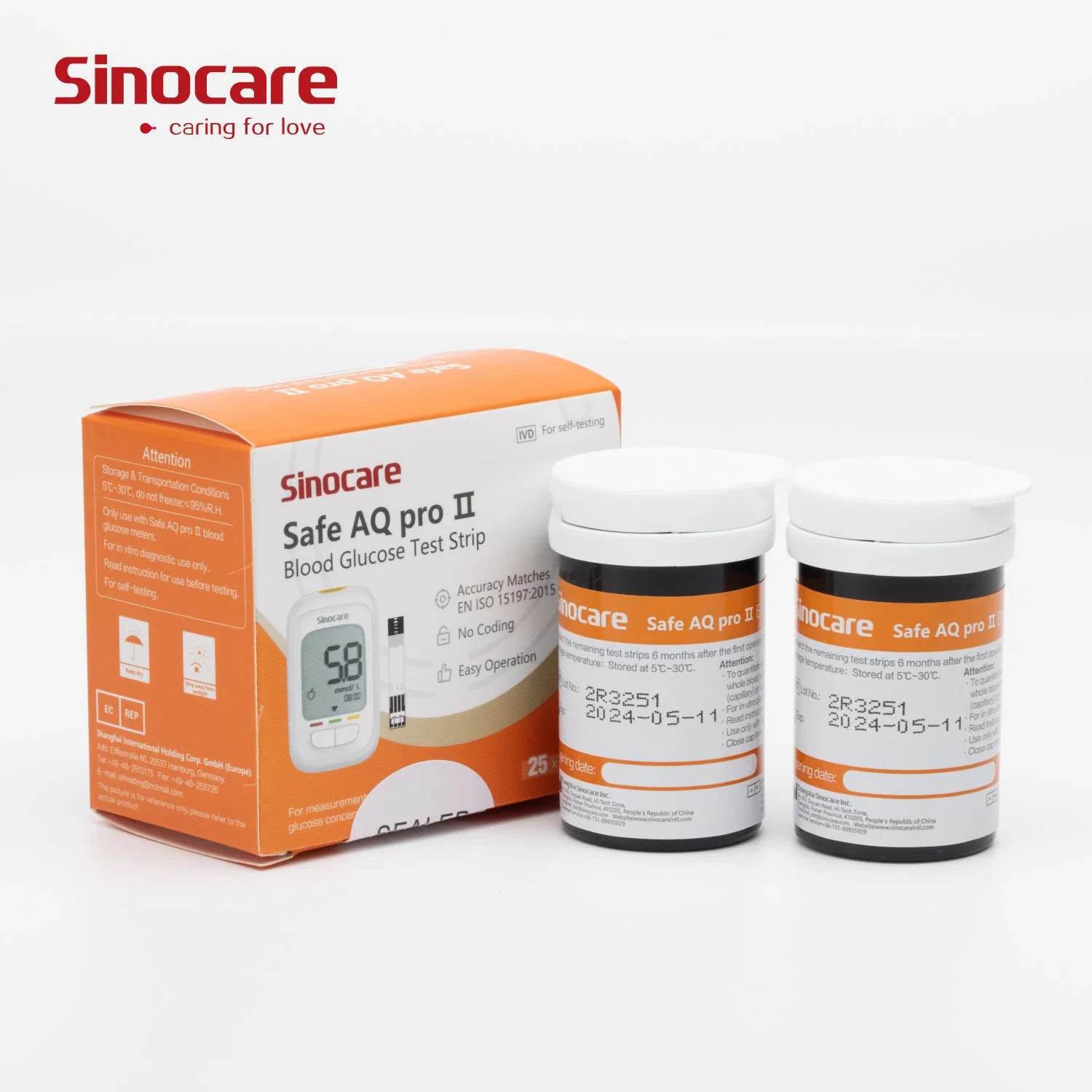 Sinocare Blood Glucose Meter Wholesale/Supplier Price Reliable Quality Blood Glucose Meter Plus Blood Glucose Test Strips Blood Glucose Needle Set