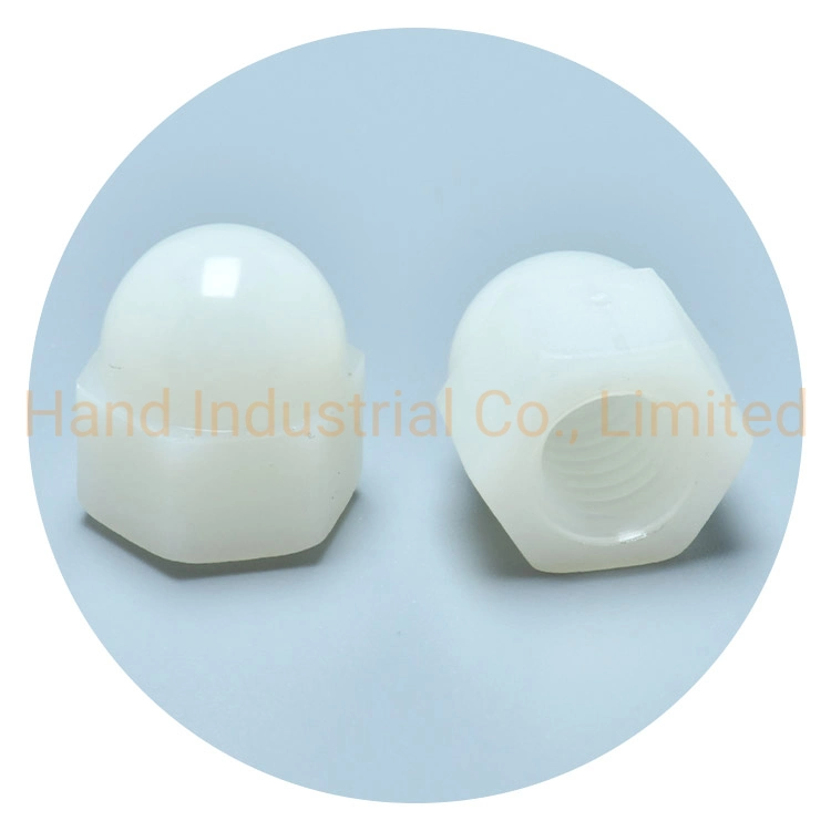 High quality/High cost performance  Plain White Plastic Dome Head Lock M2.5 Hexagon Shape Cap Nut