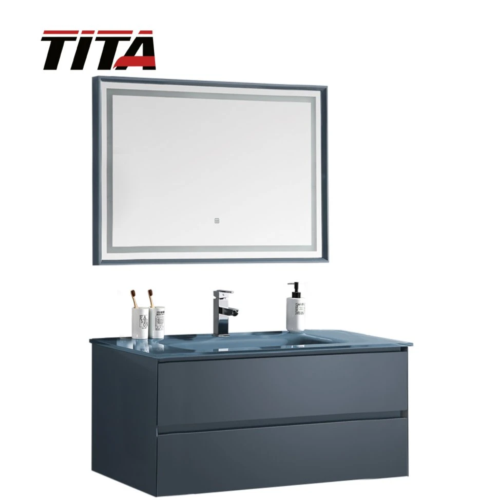 Alto brillo pintura cuarto de baño Lavabo con espejo LED TM8308-80