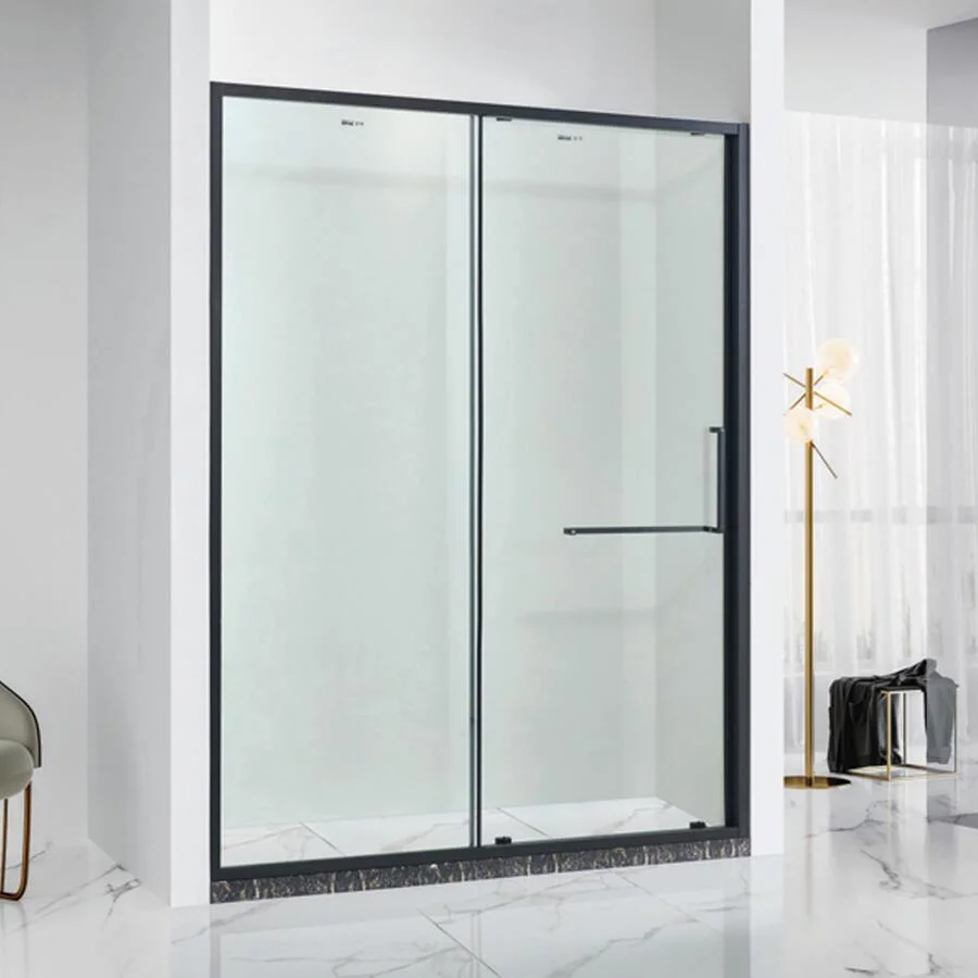 Hinge Shower Cabin Double Two Glass Door with Towel Handle Size Customized