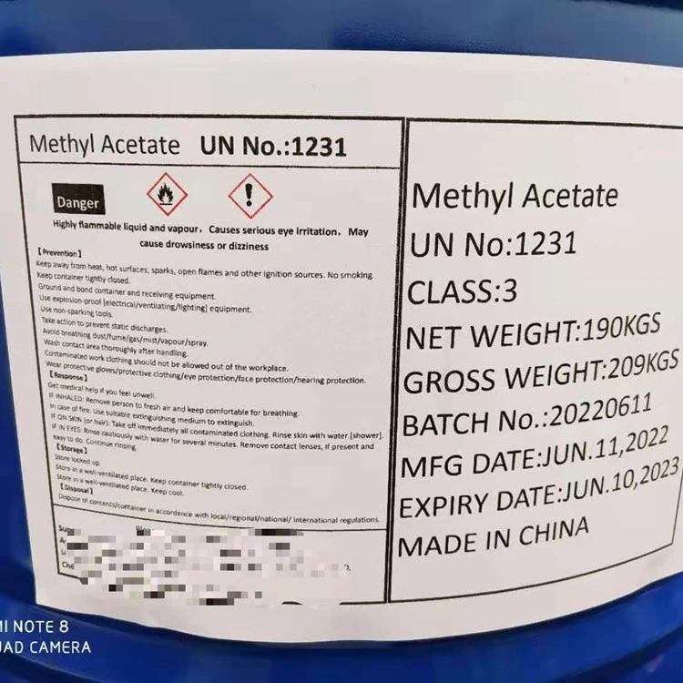 Purity 99.95% Methyl Acetate for Coating