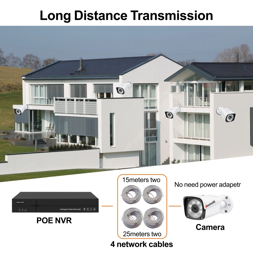 Seeeasy APP 4 Channel 4MP IR 30m Lens 3.6mm Built-in Audio Poe Normal Wired IP Cameras NVR Kits