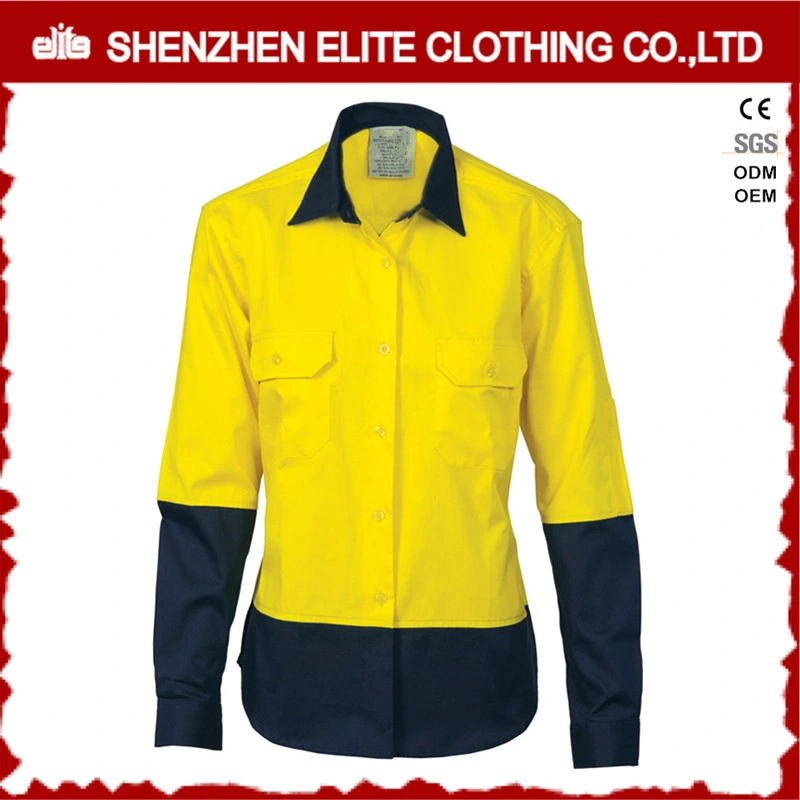 Vertical Cotton Mesh Back Ventilation Long Sleeves Fr Hi Vis Work Shirts