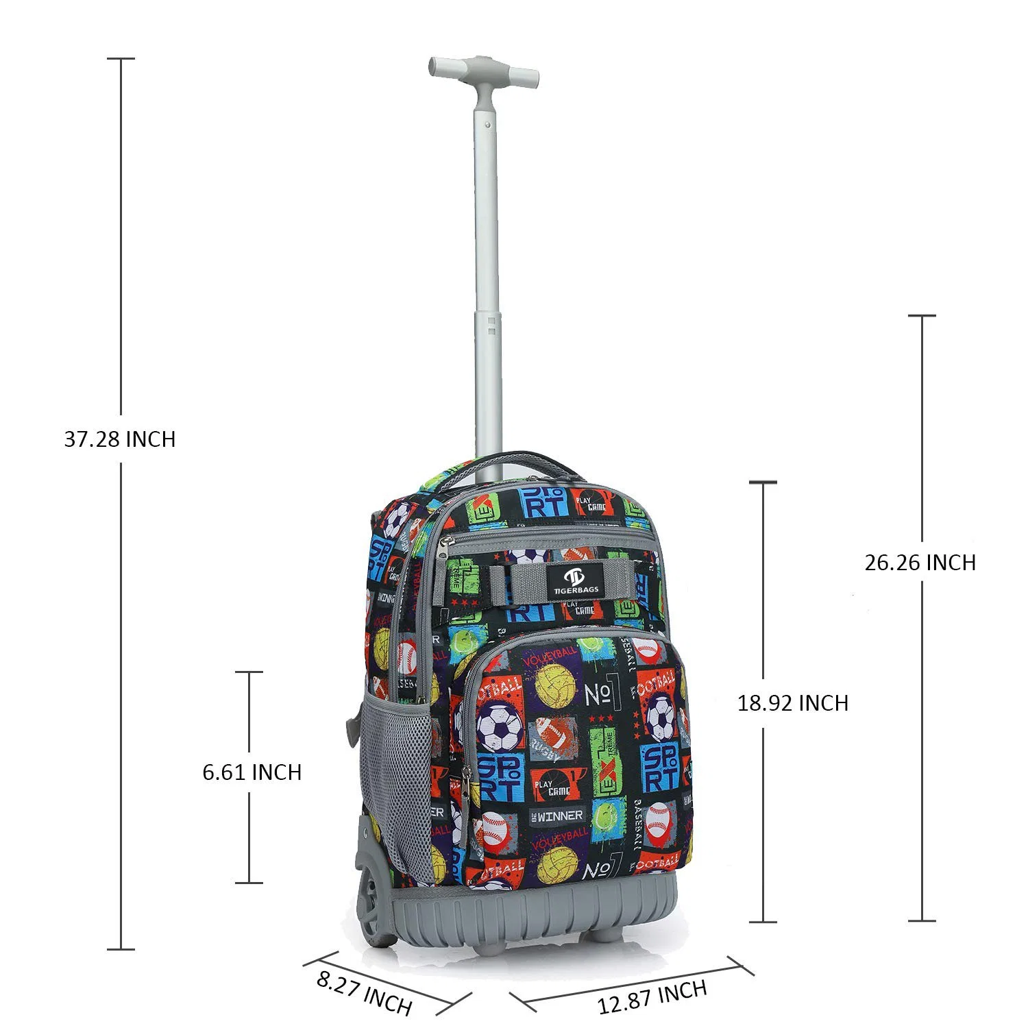 Pulley Type Backpack with Wheels Pull Rod Backpack Convenient