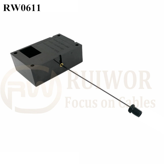 RW0611 Cuboid Cable retráctil de trinquete, además de detener la función M6X8mm /M8X8mm o tornillo de cabeza plana personalizado el extremo del cable