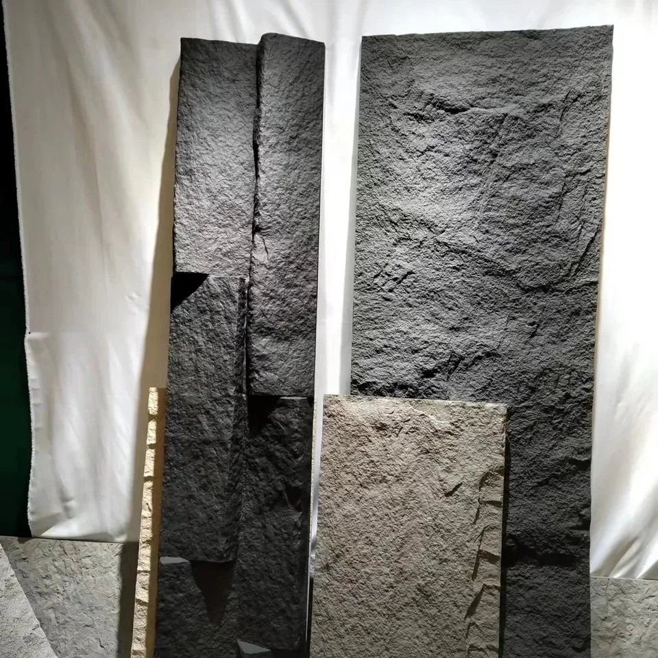 Painéis de pedra artificial PU Culture Stone para decoração de parede Faux Parede exterior com textura em pedra de cogumelo