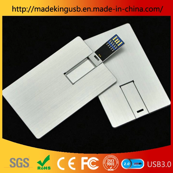 Hot Sale Metal Credit Card USB Flash Drive /USB Pen Drive with Color Printing Logo on Both Sides for Promotional Gift (USB 2.0/3.0)